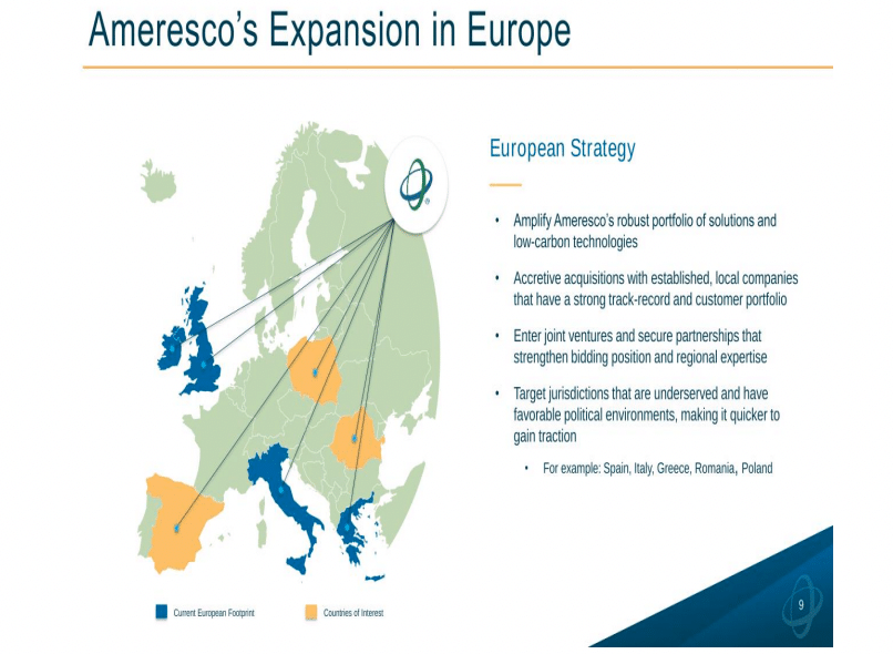 Ameresco Expansion in Europe